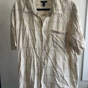 Van Heusen Cream Casual Button Down Shirt